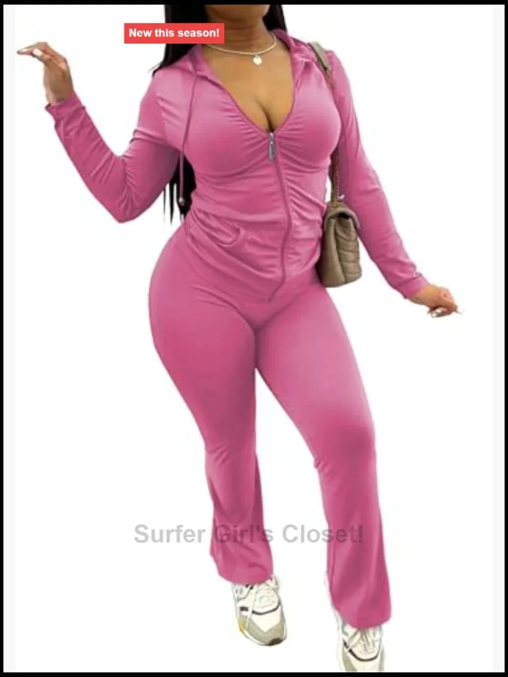 2 Piece Workout Tracksuit Long Sleeve Zip Up Hoodie Jacket Matching Flared